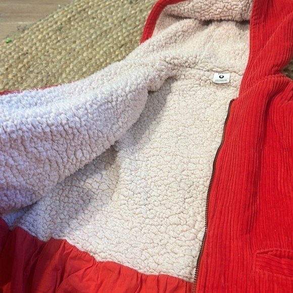 Stem Hooded Corduroy Parka Jacket 8 NWOT Red Tomato - Picture 6 of 8
